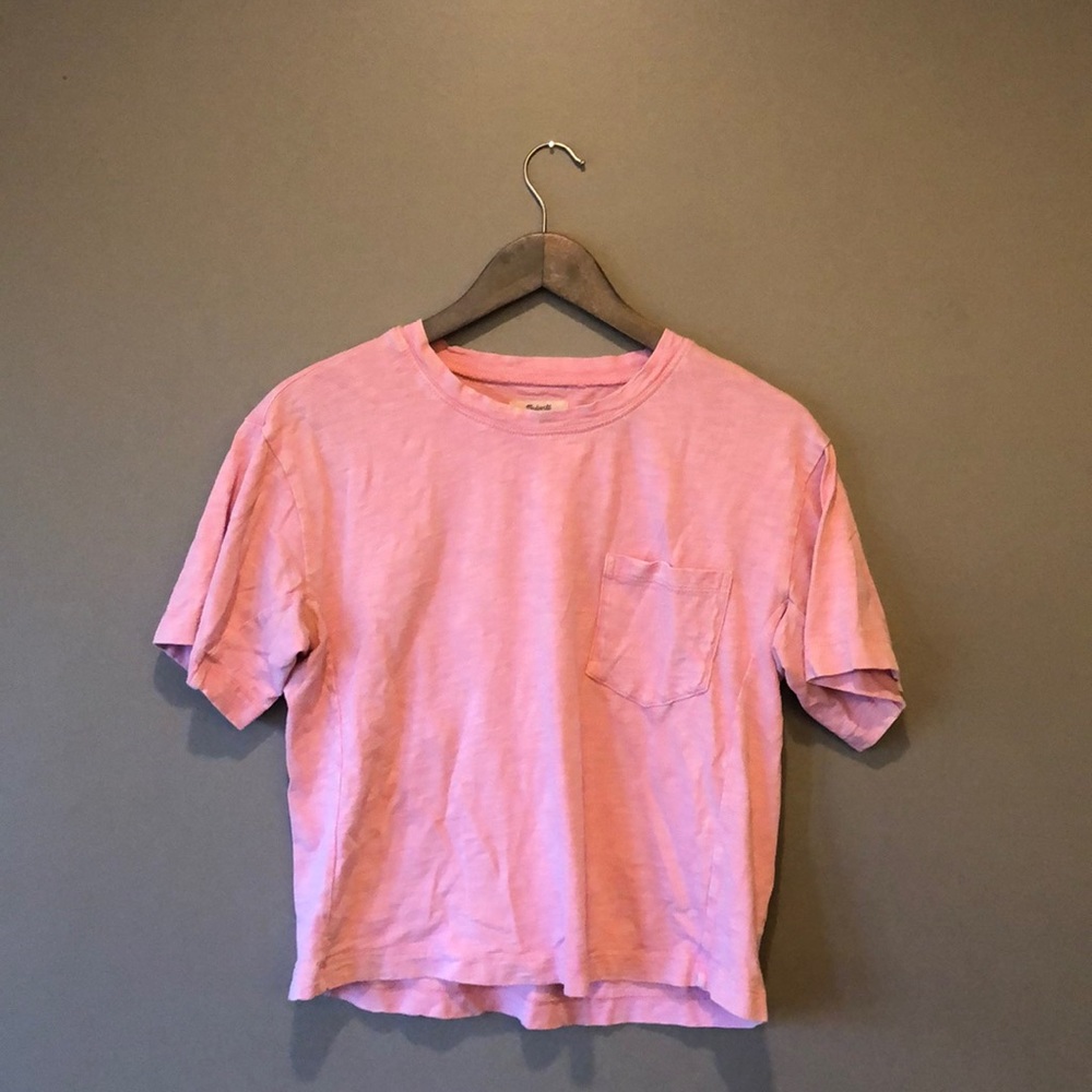 Madewell Light Pink Boxy Cut Pocket Tee
